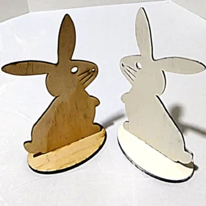 Easter Bunny and Egg Tabletop Ornament Stand, Wooden Craft Display