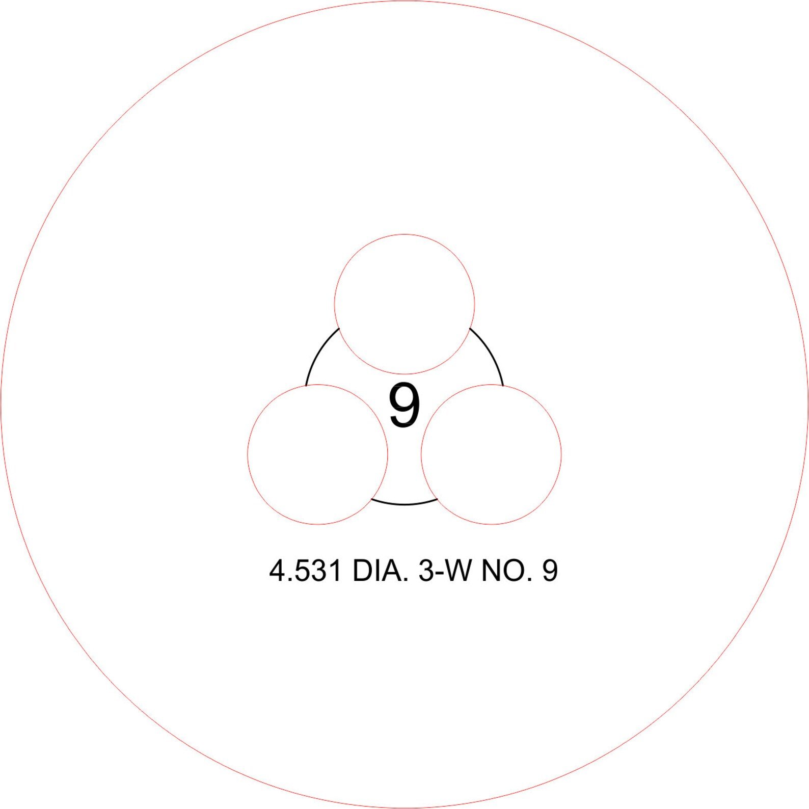 4.531 Inch Diameter 3-Wick Candle Wick Placement Template, No. 8 - No. 14 – view 3