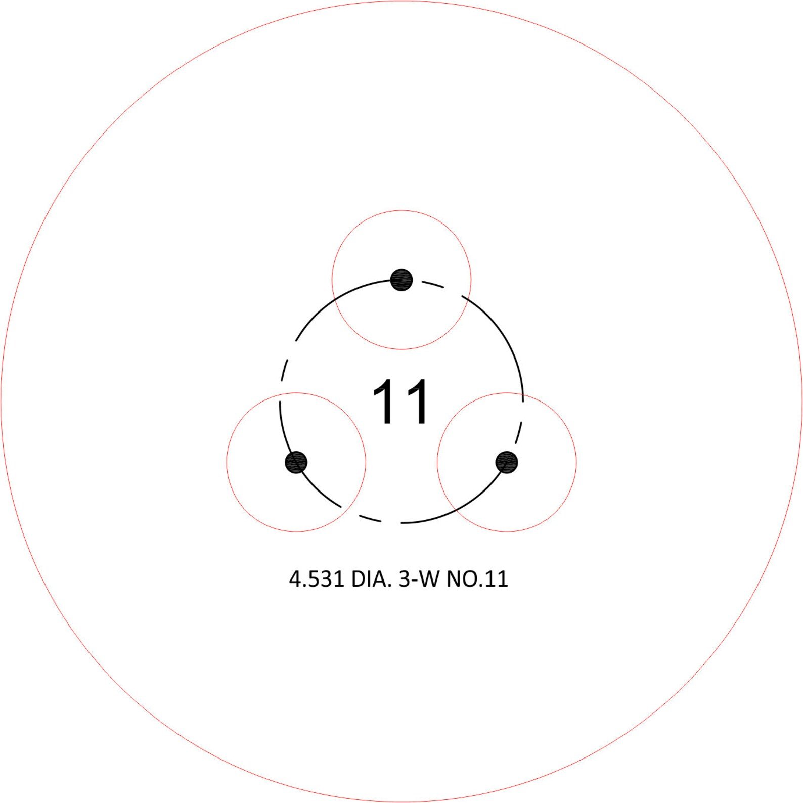 4.531 Inch Diameter 3-Wick Candle Wick Placement Template, No. 8 - No. 14 – view 5