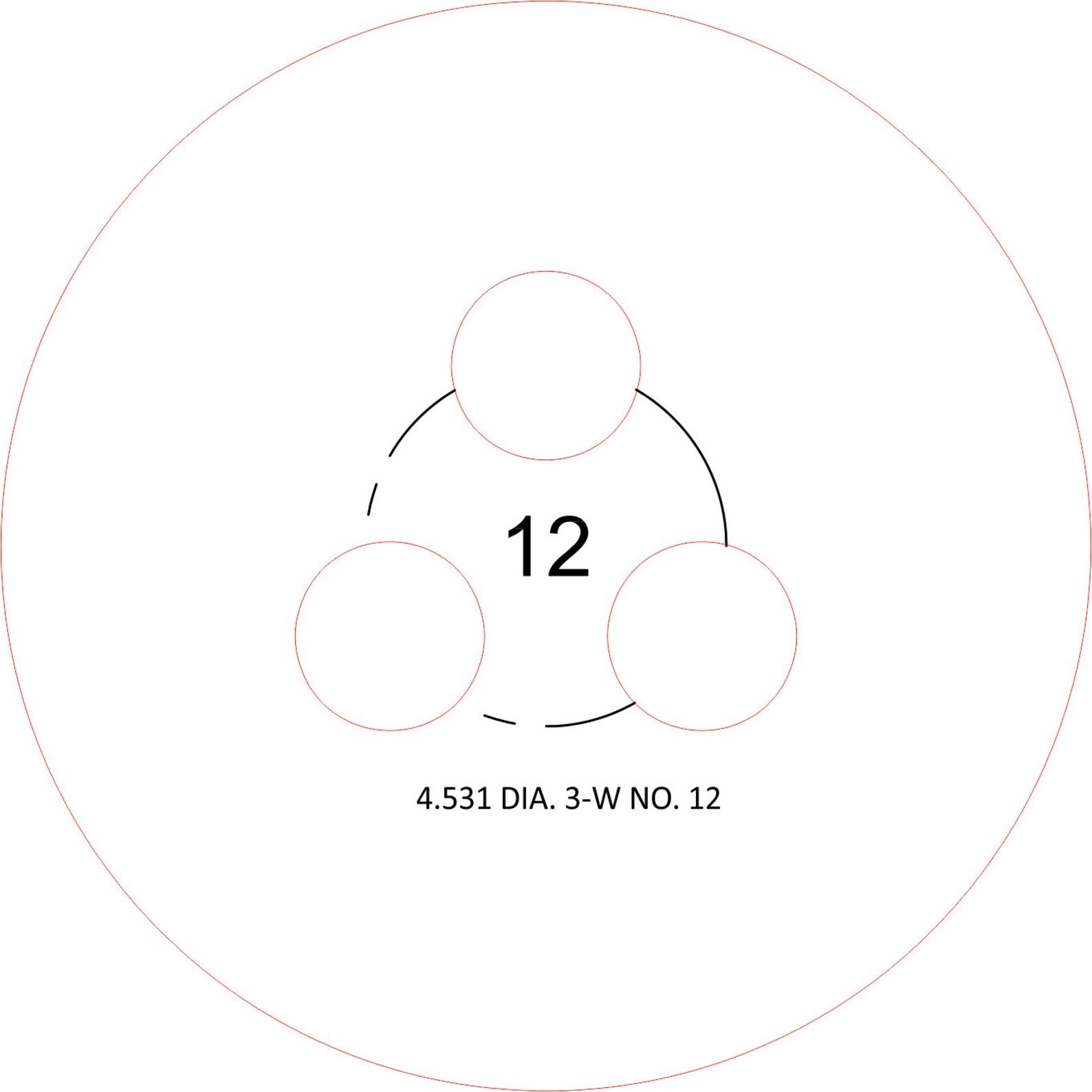 4.531 Inch Diameter 3-Wick Candle Wick Placement Template, No. 8 - No. 14 – view 6
