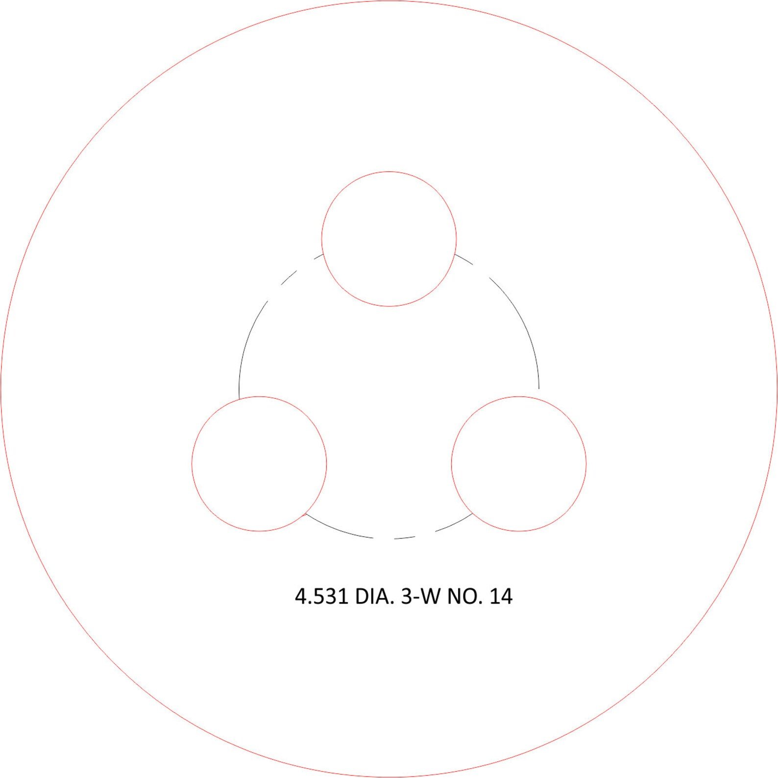 4.531 Inch Diameter 3-Wick Candle Wick Placement Template, No. 8 - No. 14 – view 7