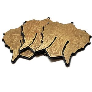 Laser-Engraved Celtic Cross, Gold and Black Wooden Wall Decor