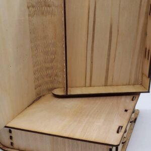 Laser-Cut Birch MDF Secret Book Box with Sliding Latch and Living Hinge