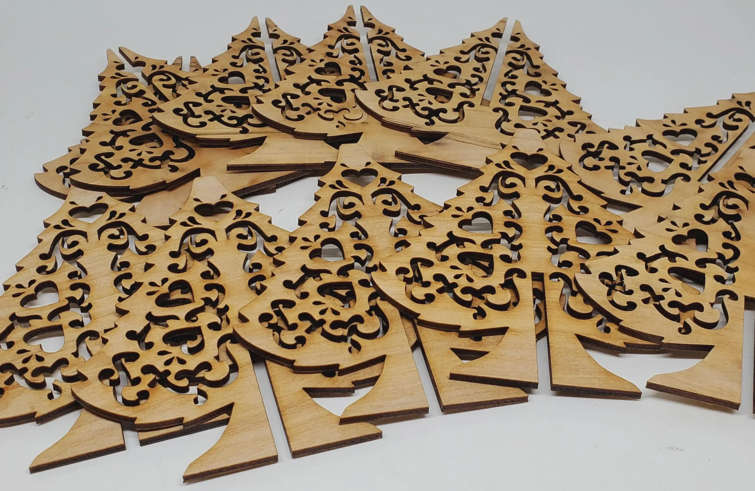 Unpainted Wood Christmas Tree Kit: DIY Tabletop Display (Unassembled)