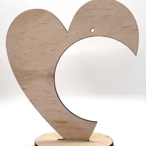 Heart Tree Tabletop Display Stand, Laser-Cut Red Plywood Craft Holder for Kids Ornaments