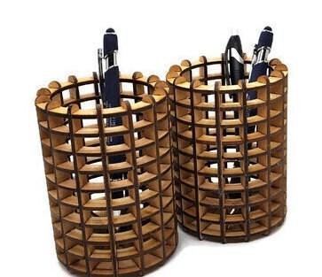 Digital File- DIY Popsicle Stick Pencil Holder Template for Crafting Rustic Desk Organizer with Tips and Customizable De