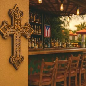 Layered Wooden Cross: Baltic Birch, Artisan Detail, Christian Symbolism (10.5" x 8.4"). Hardwood with artisan detail and timeless charm.