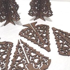 Unpainted Wood Christmas Tree Kit: DIY Tabletop Display (Unassembled)
