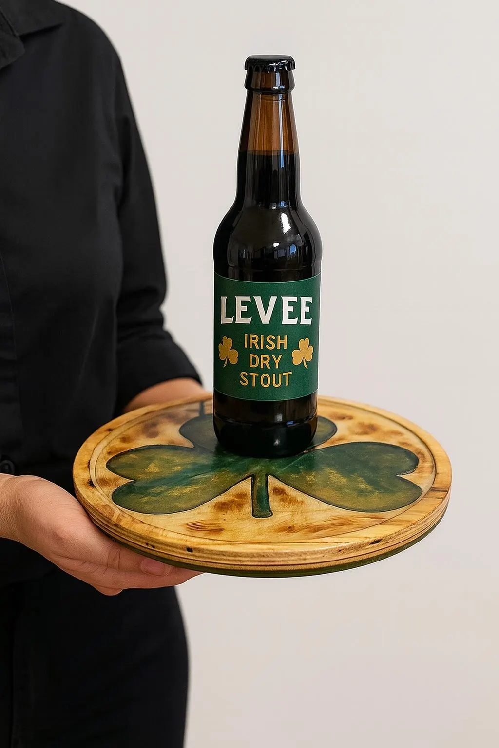 Handcrafted Birchwood Shamrock Tray