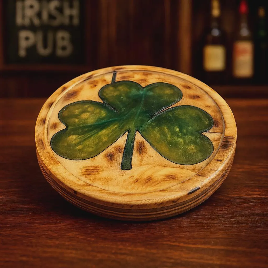 Handcrafted Birchwood Shamrock Tray