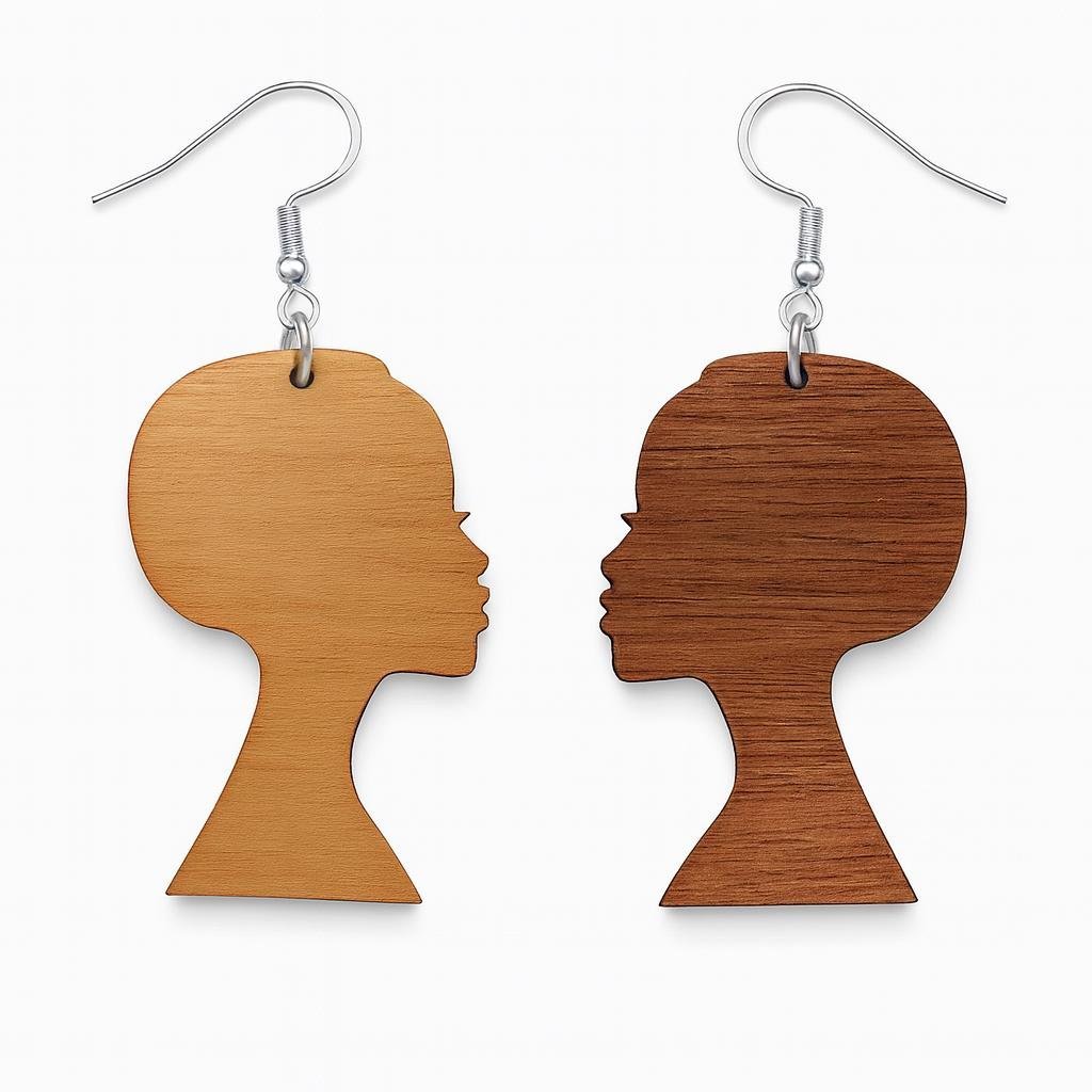 Diva Silhouette Earring Blanks, 2" Unfinished Wood Cutouts