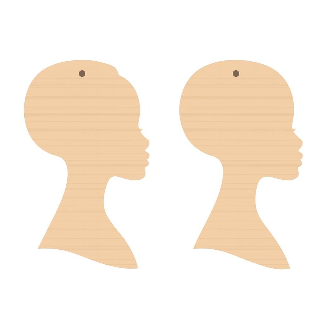 Diva Silhouette Earring Blanks, 2" Unfinished Wood Cutouts