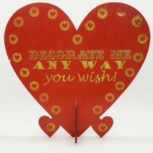 Painted Laser-Cut Baltic Plywood Heart Display, DIY Home Decor Piece