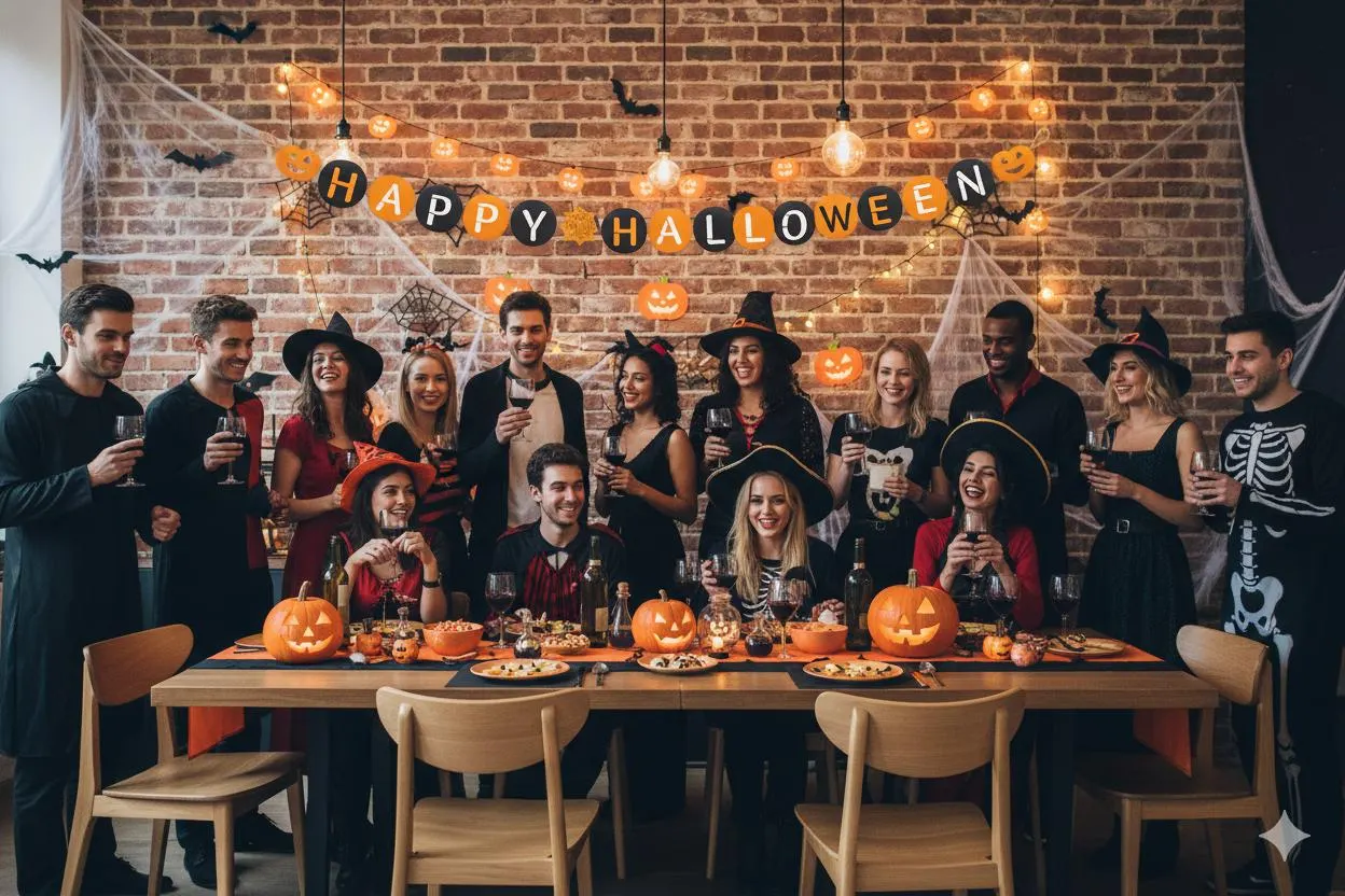 DIY Happy Halloween Garland Banner, Unfinished Wooden Laser-Cut Pennants, Paintable Halloween Craft Kit and Party Decora
