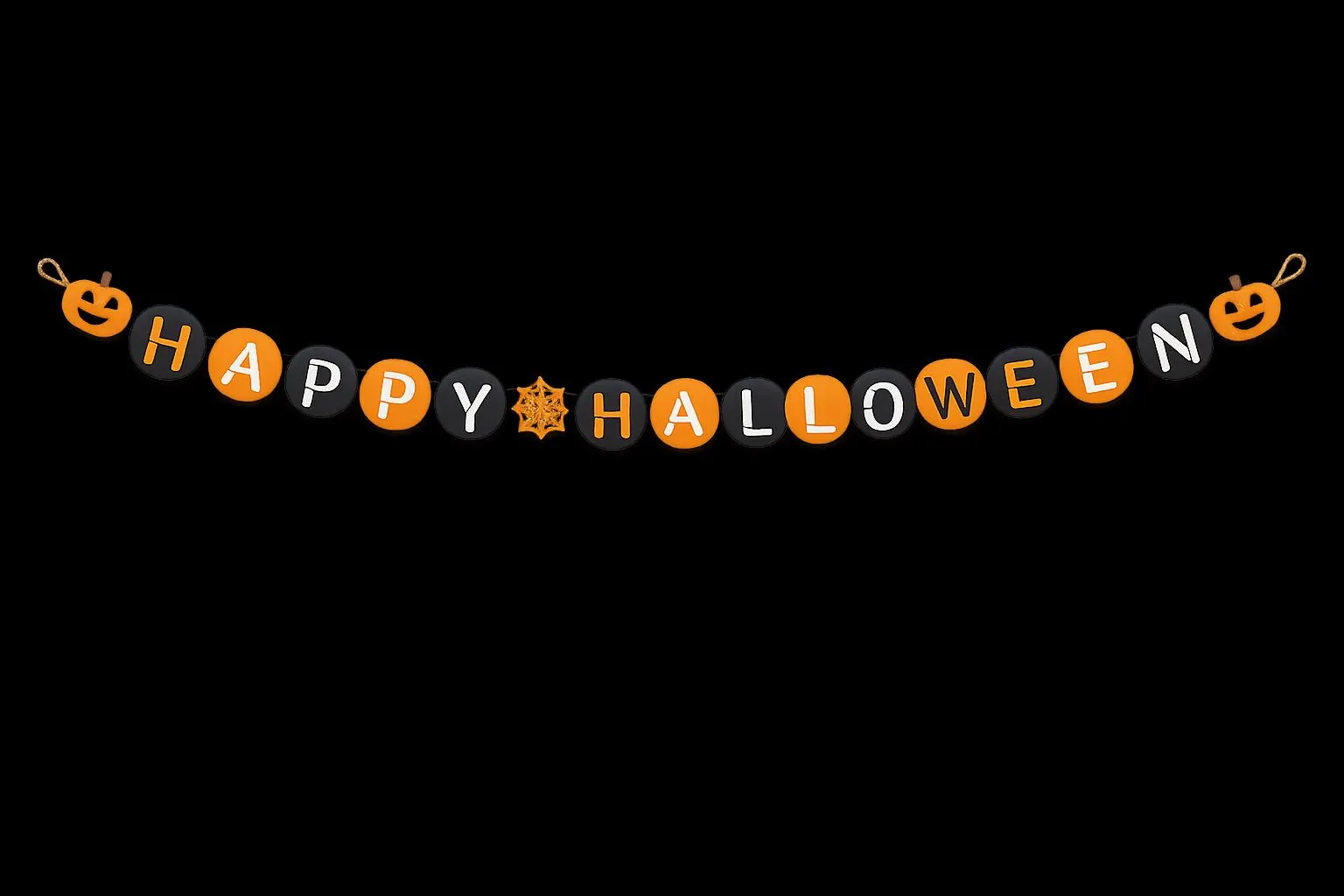DIY Happy Halloween Garland Banner, Unfinished Wooden Laser-Cut Pennants, Paintable Halloween Craft Kit and Party Decora