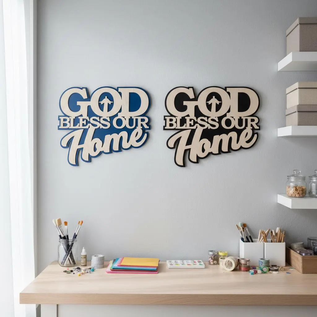 God Bless Our Home Wooden Wall Decor