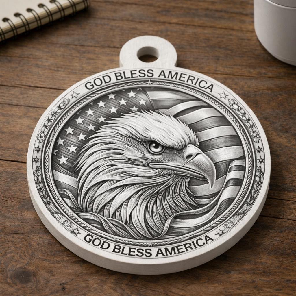 5‑Piece Patriotic American Eagle SVG Bundle • God Bless America Laser Cut Files • Eagle & Flag CNC Vector Art • Glowforge Ready Engrave Set - Image 6
