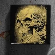 Reaper Skeleton Dark Fantasy Art Tile - Black & White Celtic Knotwork Gothic Wall Decor - Matte Black 4x4 Ceramic Macabr