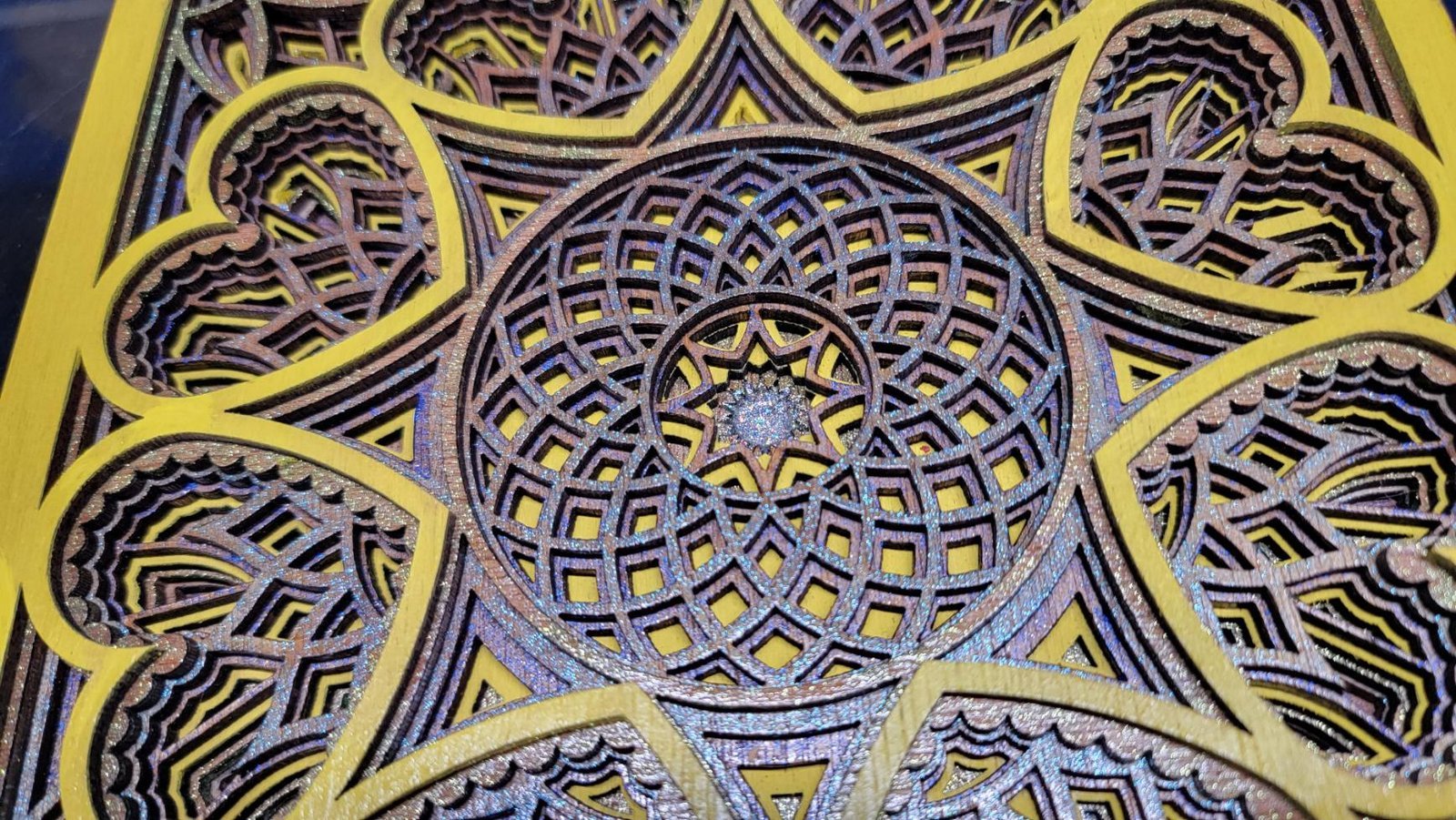 8-inch Square Hand-Painted Mandala Heart