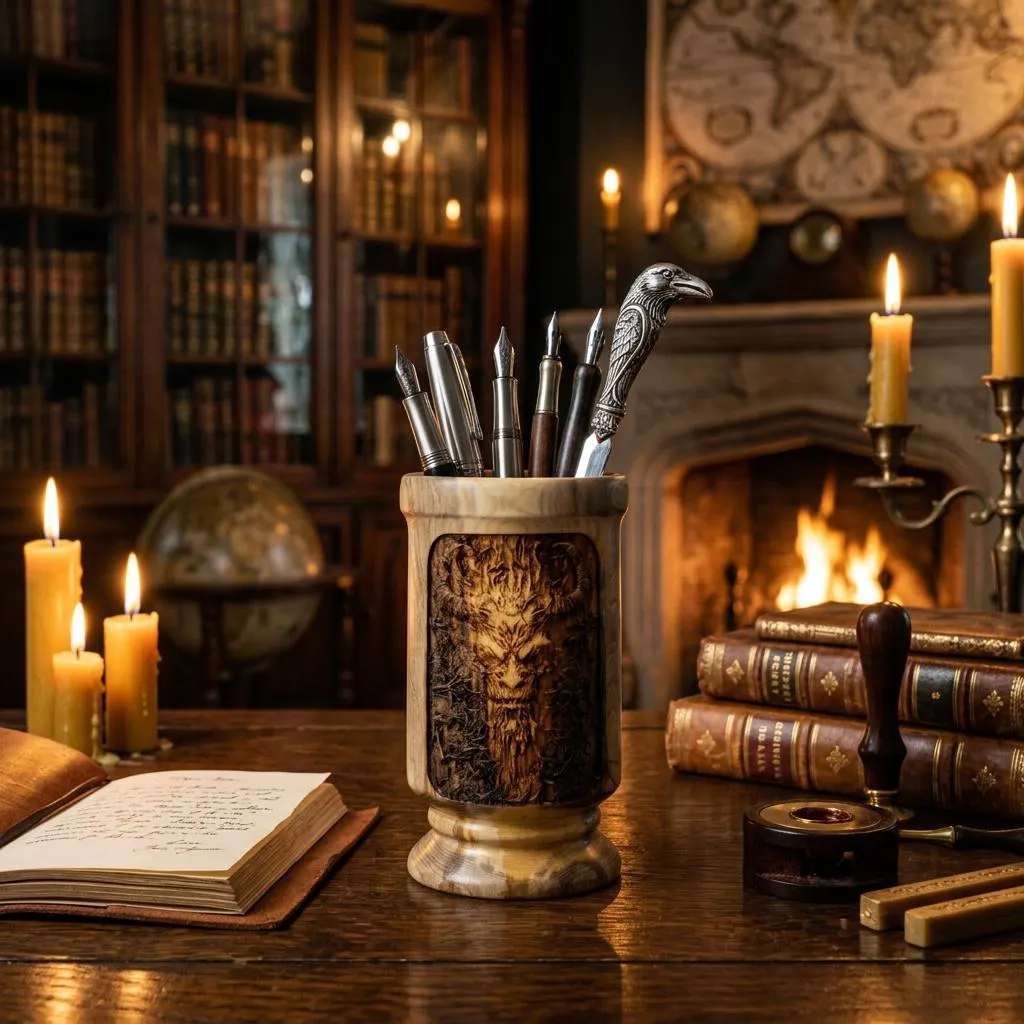 Hand-Turned European Elm Wooden Goblet