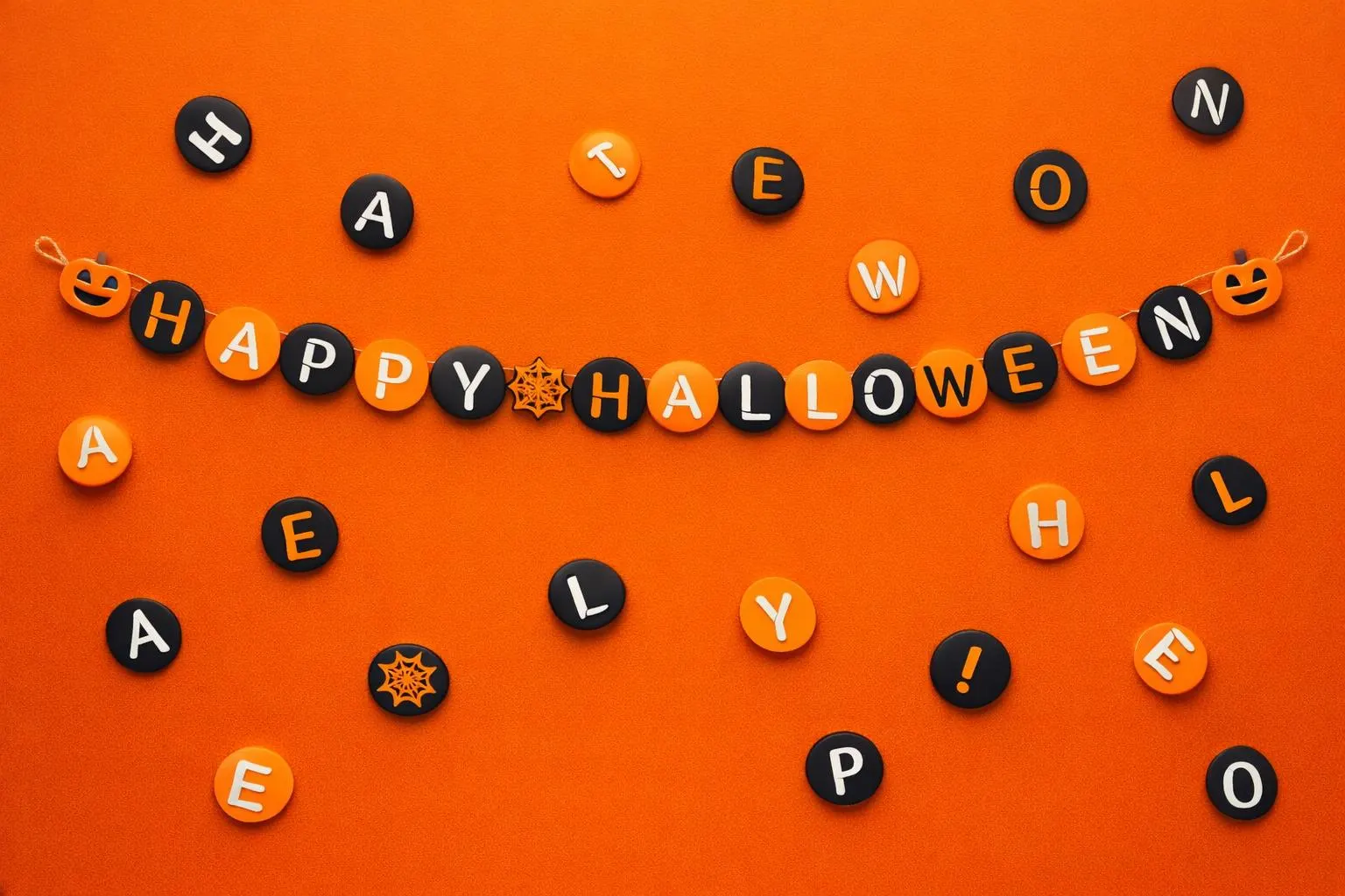 DIY Happy Halloween Garland Banner, Unfinished Wooden Laser-Cut Pennants, Paintable Halloween Craft Kit and Party Decora