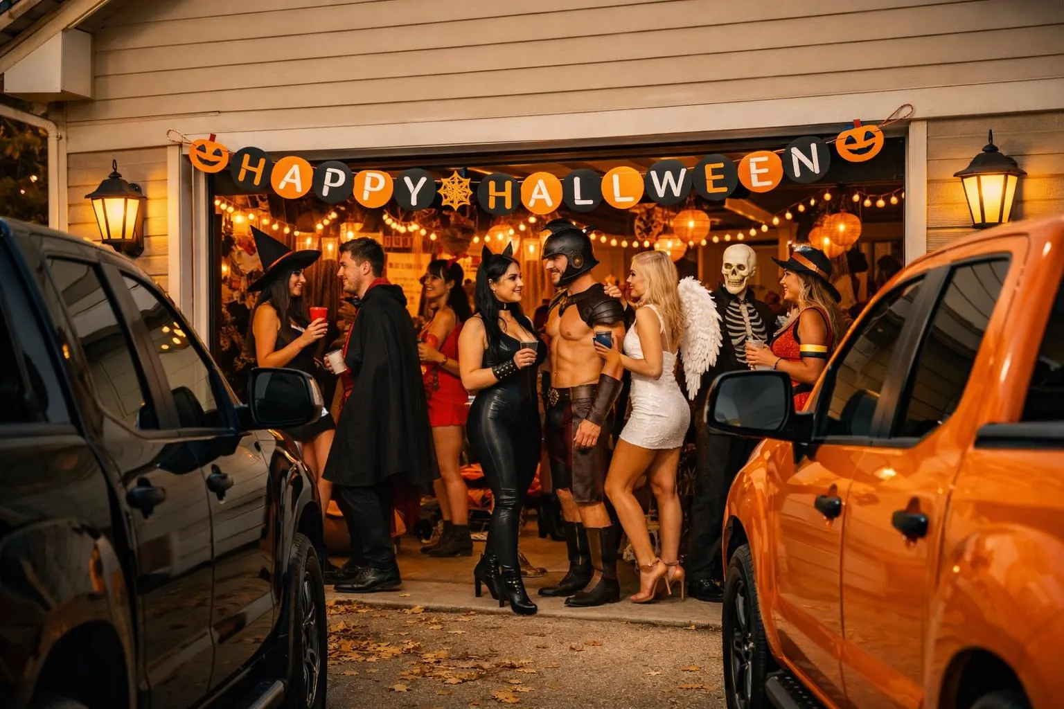 DIY Happy Halloween Garland Banner, Unfinished Wooden Laser-Cut Pennants, Paintable Halloween Craft Kit and Party Decora