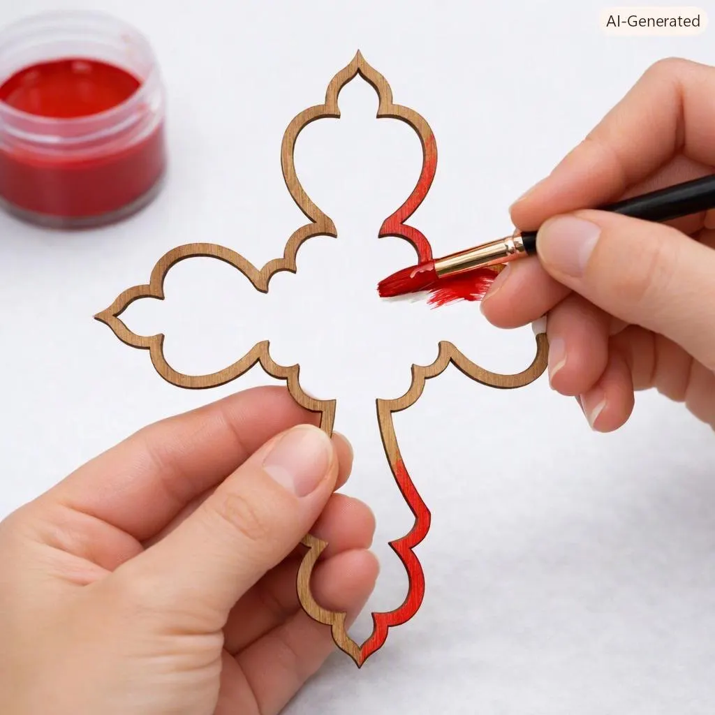 7-Layer Mandala Cross DIY Kit: Unfinished Wood Crucifix, Laser-Cut Geometric Wall Art, 3D Religious Craft Project & Hand
