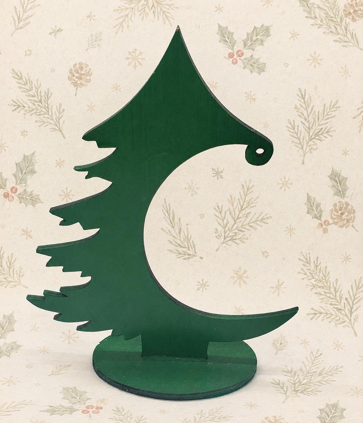 Christmas Ornament Display Stand, Wooden Ornament Tree, DIY Paintable Holder for Dot Mandala Art, Tabletop Display, Natu