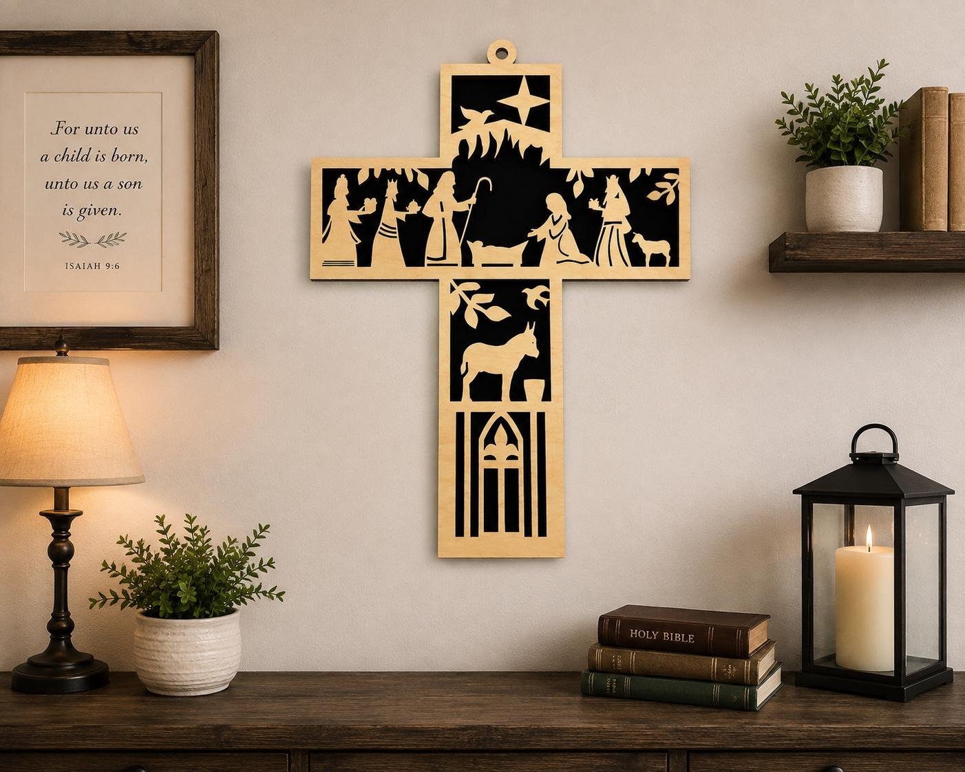 Nativity Cross Door Hanger