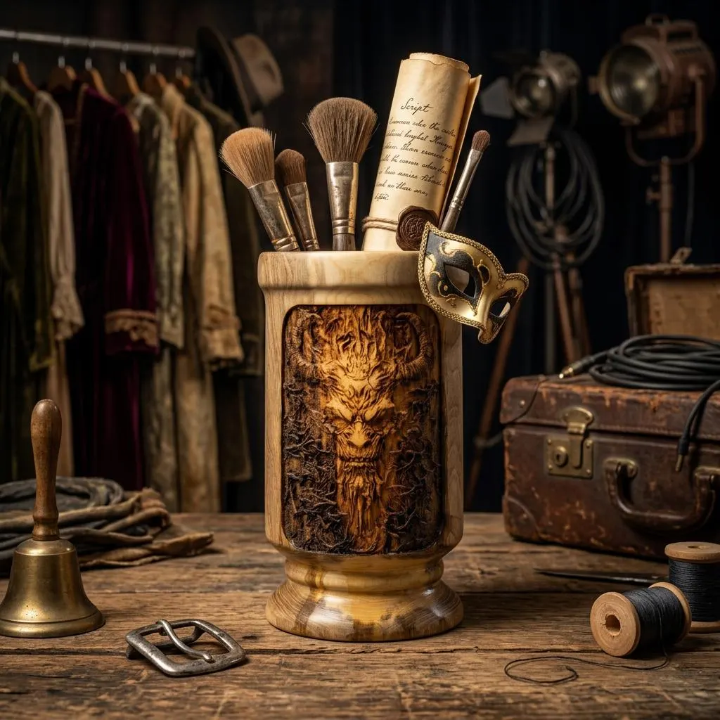 Hand-Turned European Elm Wooden Goblet