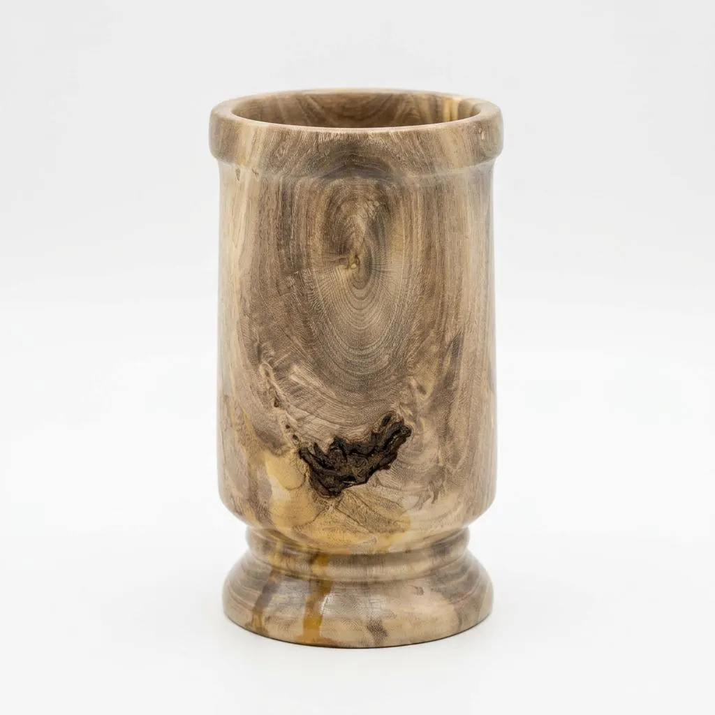 Hand-Turned European Elm Wooden Goblet