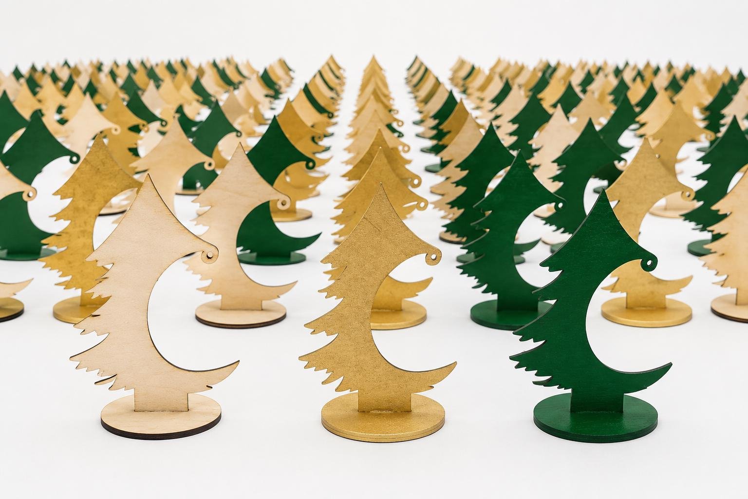 Christmas Ornament Display Stand, Wooden Ornament Tree, DIY Paintable Holder for Dot Mandala Art, Tabletop Display, Natural Green or Gold
