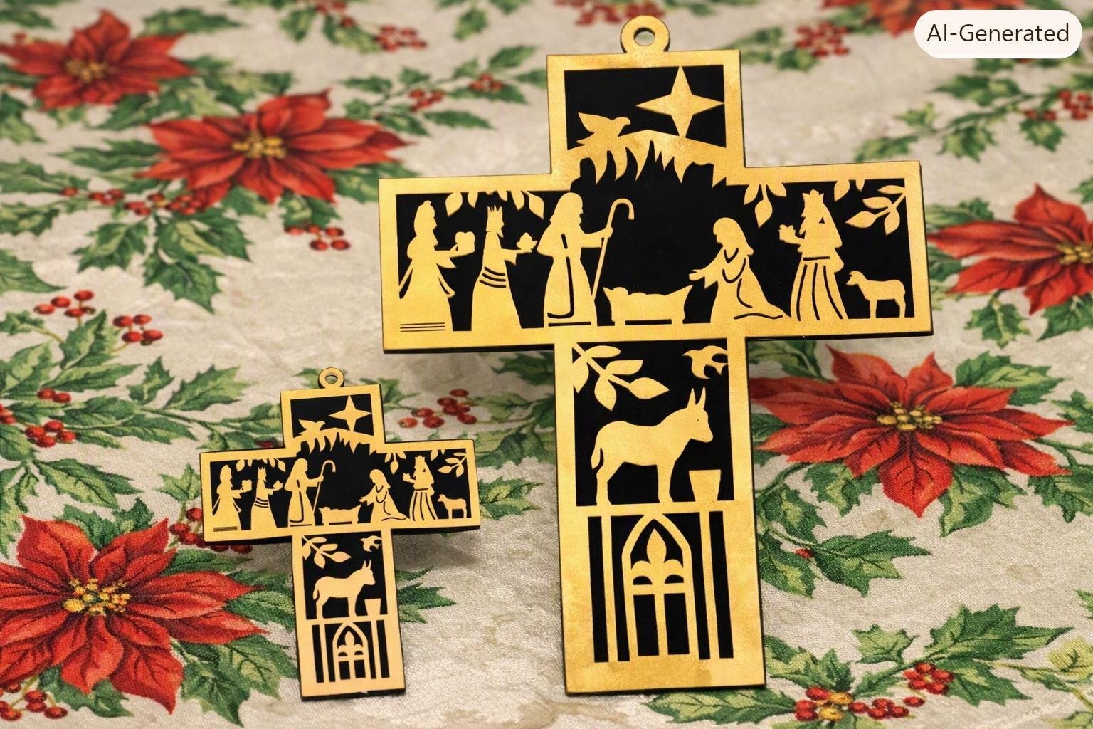 Nativity Cross Door Hanger