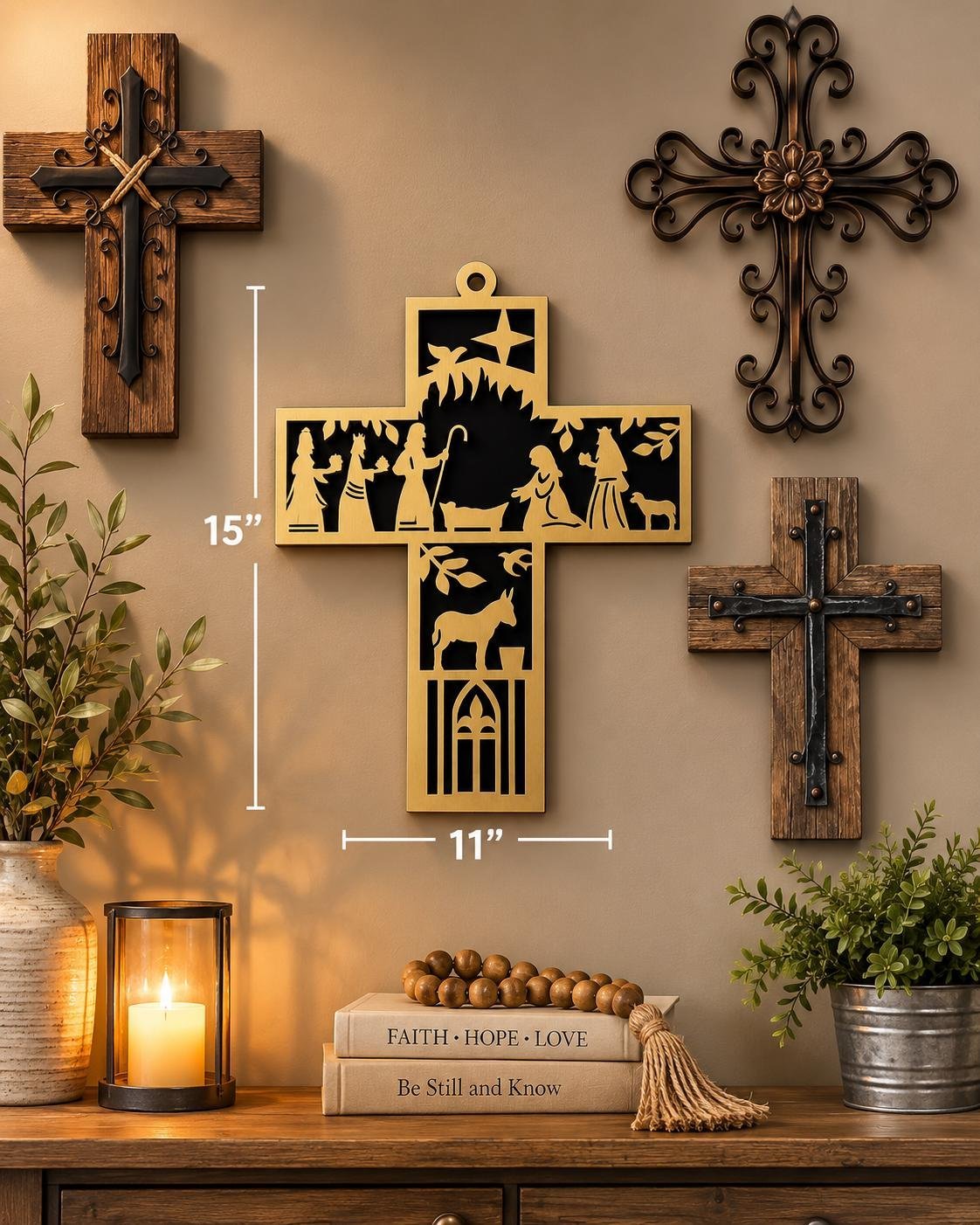 Nativity Cross Door Hanger