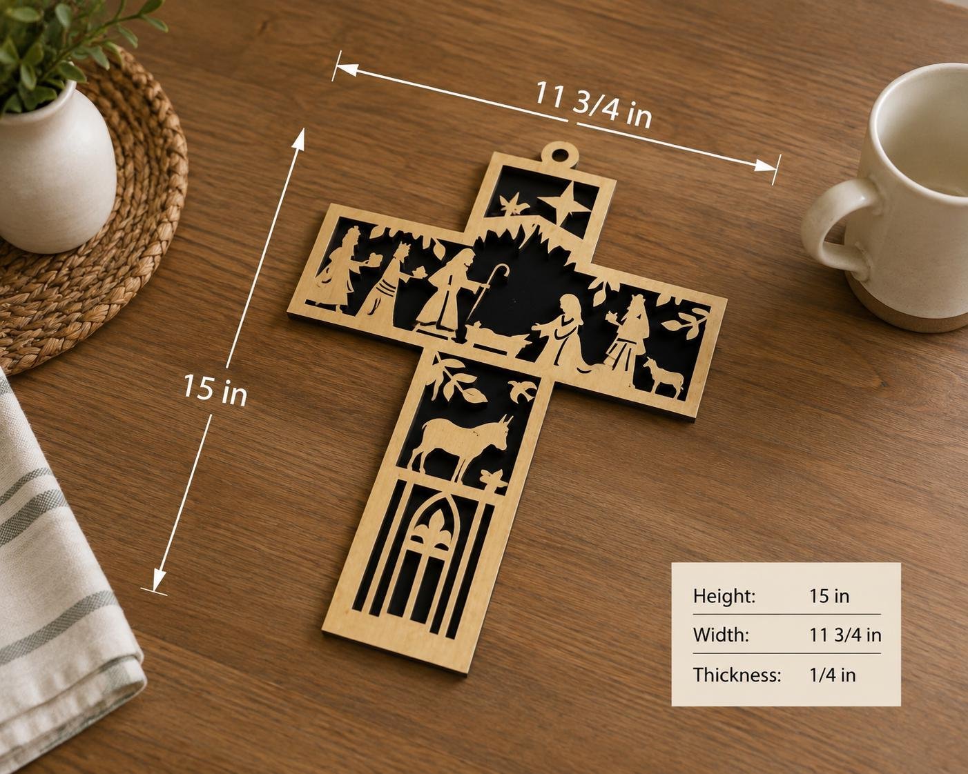 Nativity Cross Door Hanger