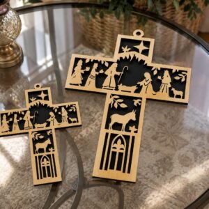 Nativity Cross Door Hanger
