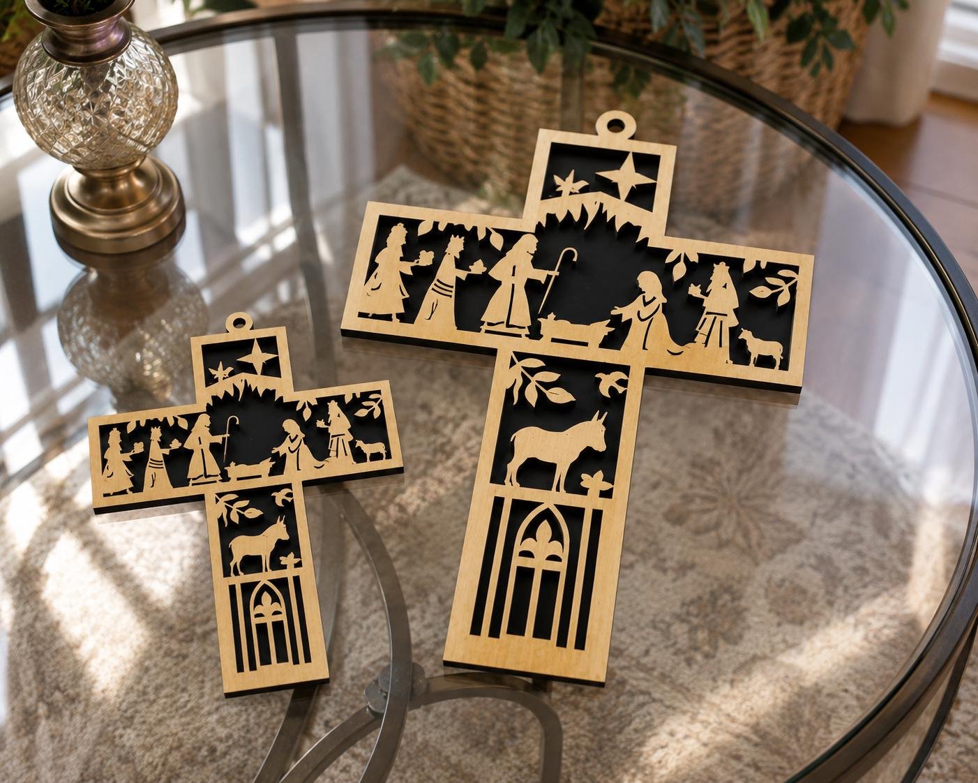 Nativity Cross Door Hanger