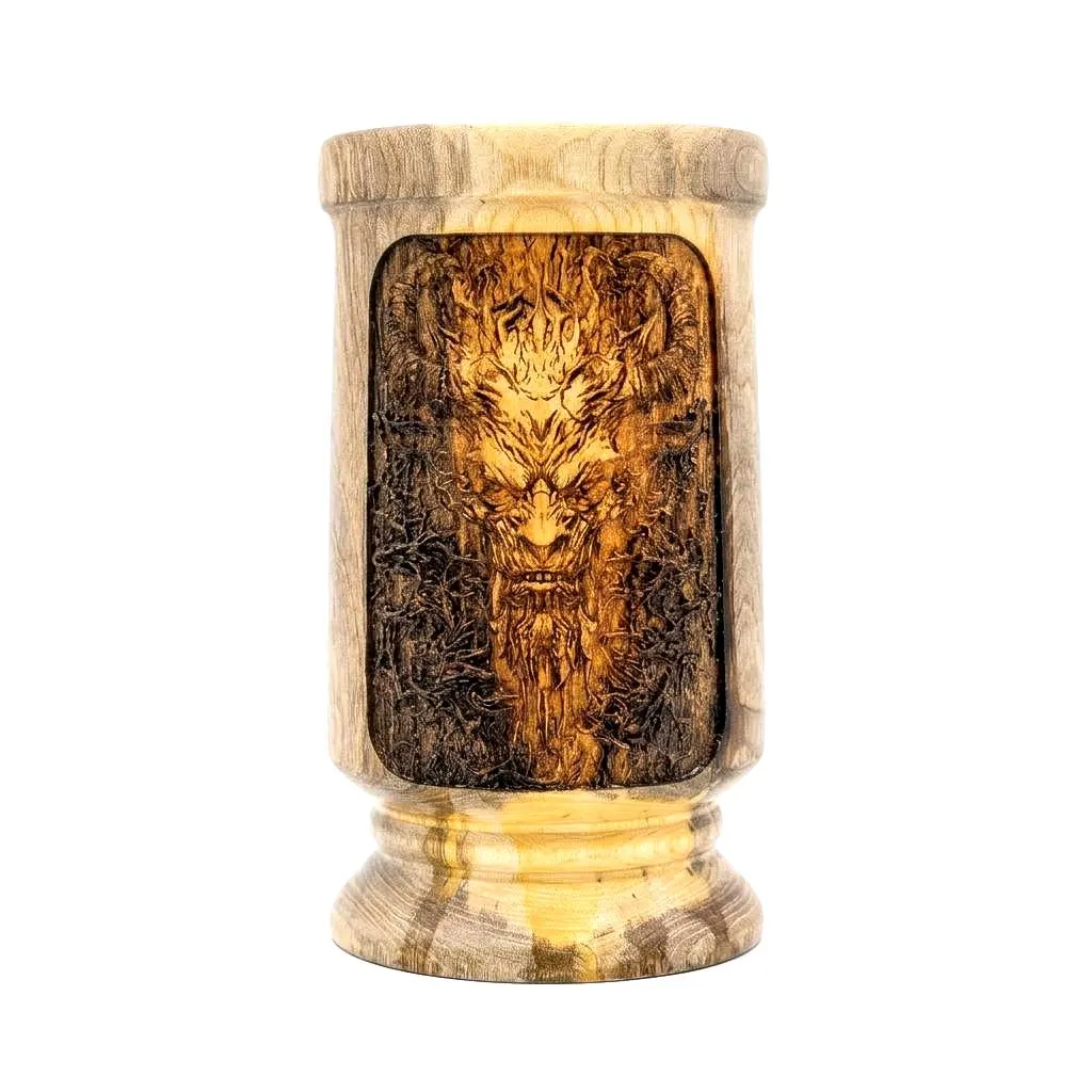 Hand-Turned European Elm Wooden Goblet