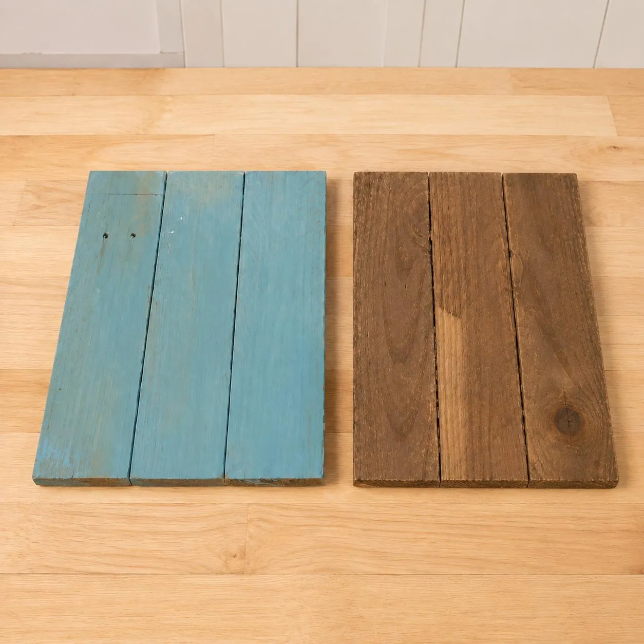 16 x 12 x 1.25 Inch Reclaimed Pallet Wood Sign Blank, Brown or Blue Rustic DIY Board for Painting, Vinyl and Holiday Cra