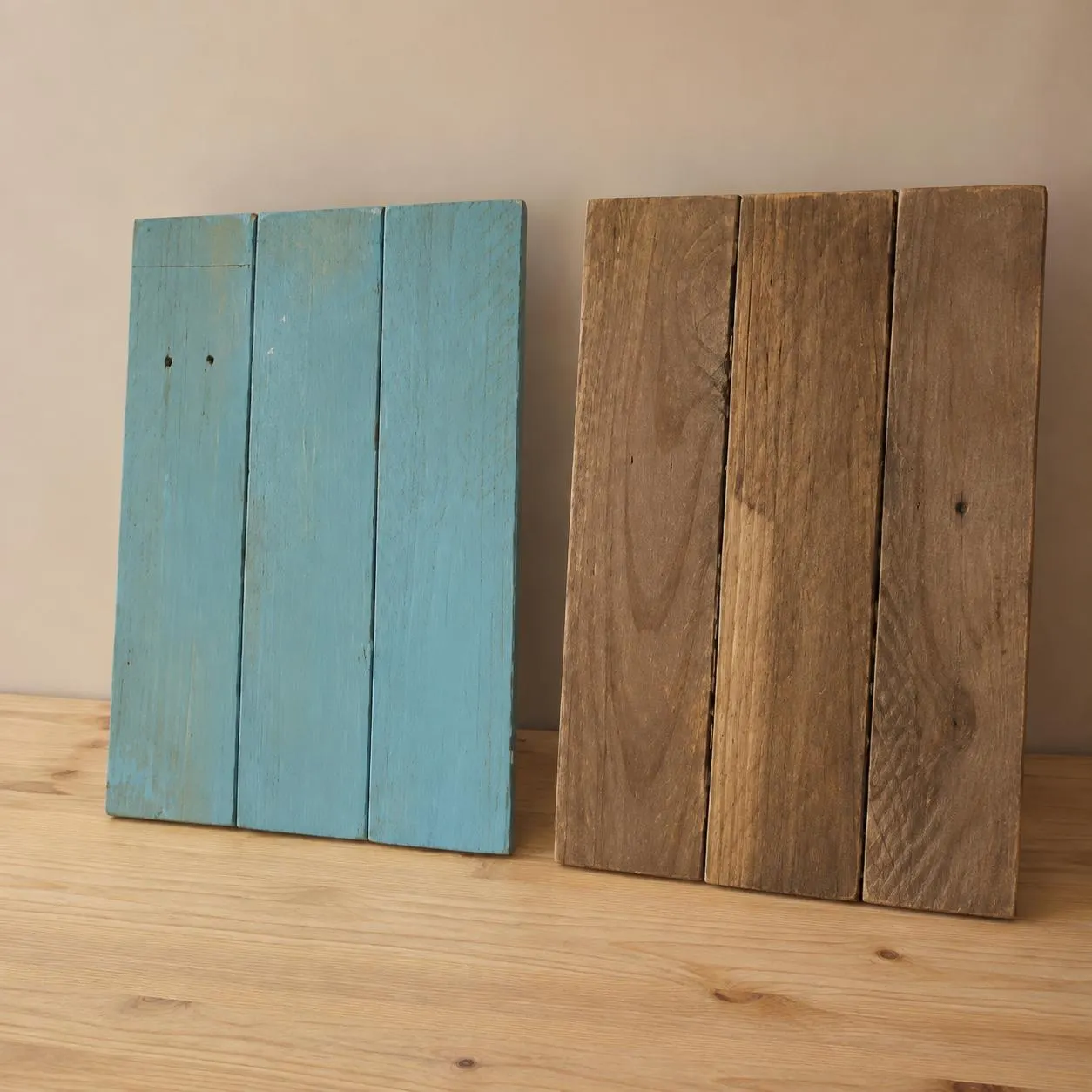 16 x 12 x 1.25 Inch Reclaimed Pallet Wood Sign Blank, Brown or Blue Rustic DIY Board for Painting, Vinyl and Holiday Cra