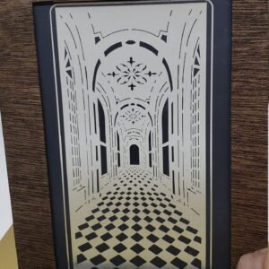 Laser-Etched Hallway Mirror Art