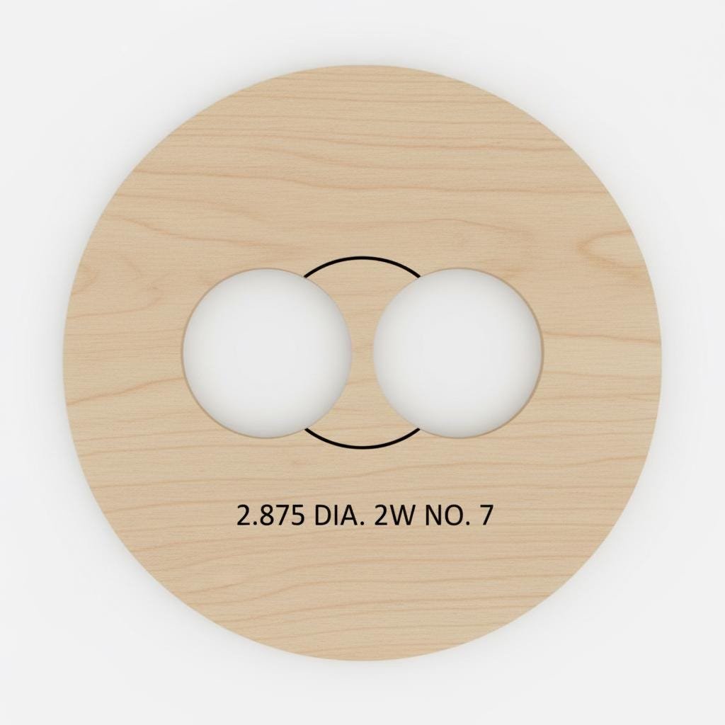 2.875 Inch Diameter 2-Wick Candle Wick Placement Template, NO. 7-11