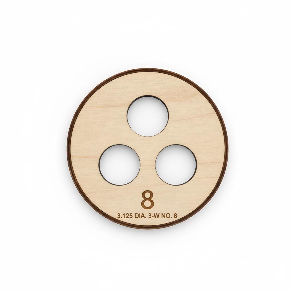 3.125 DIA 3-Wick Candle Support NO 8-12 Precision Bottom Placement Centering Templates Recyclable Wood Spacing Tools