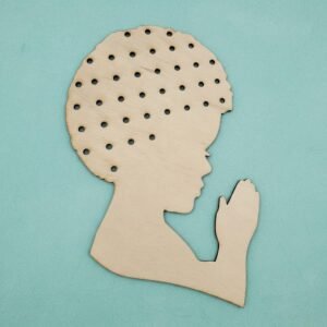 Praying Diva Wood Silhouette: Weaving Holes, DIY Craft Blank boy or girl praying hands.