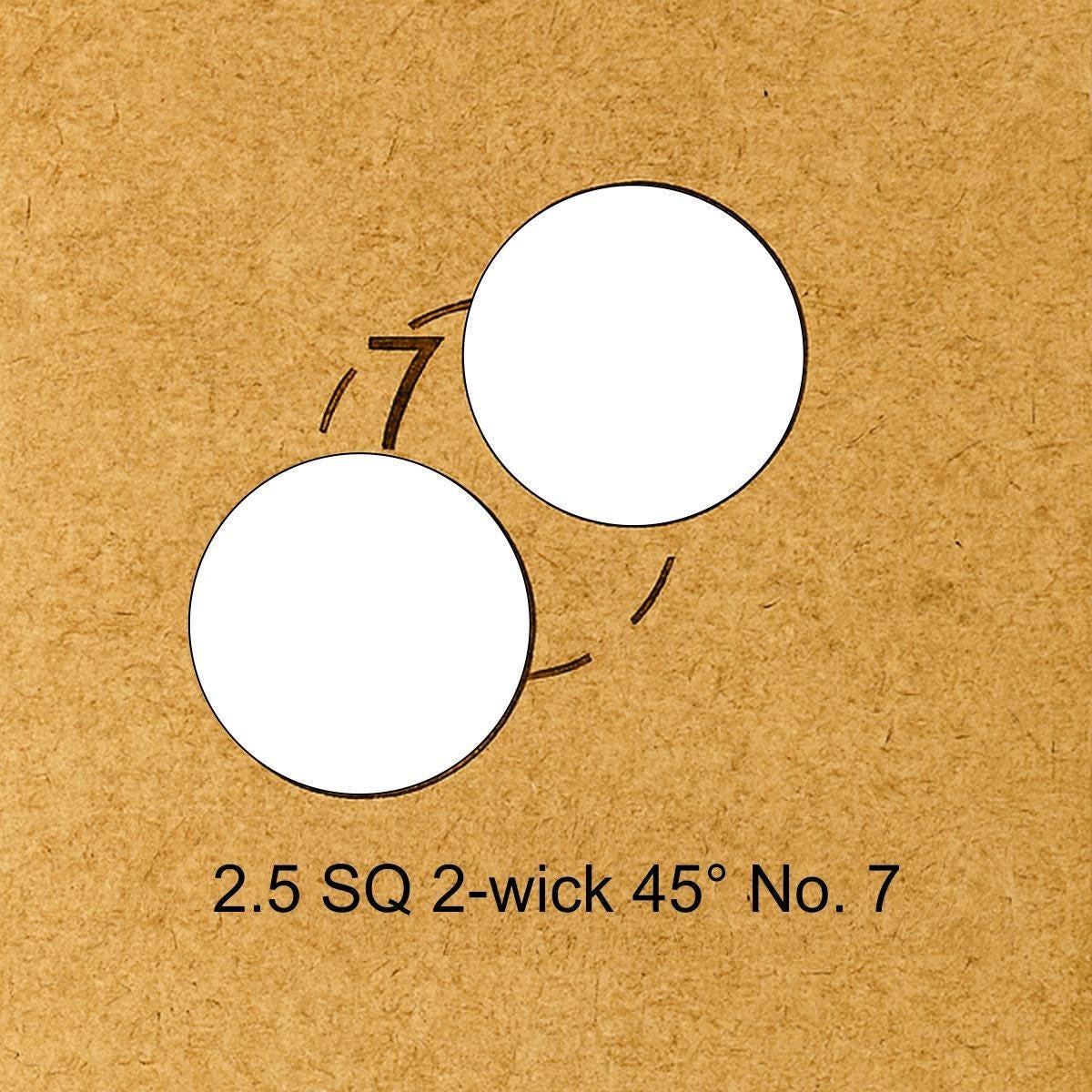 2.5 Square 2-Wick 45-Degree Candle Templates NO 7-12 Precision Wick Placement Centering Tools DIY Supplies