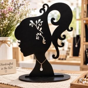 Jewelry Display Head, Small Necklace Display Stand, Wooden Jewelry Bust, Pendant Holder, Craft Show & Vendor Booth Display, Made in USA