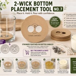3.25 Inch 2-Wick Candle Wick Centering Template